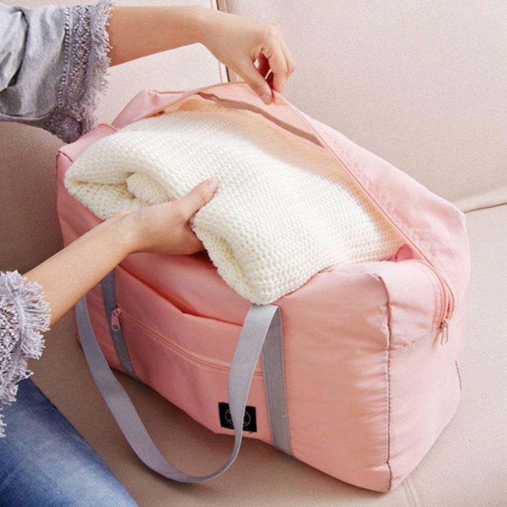 NEW Fold Travel Luggage Bag (Pink/Blue/Red/Navy) - Picture 6 of 8